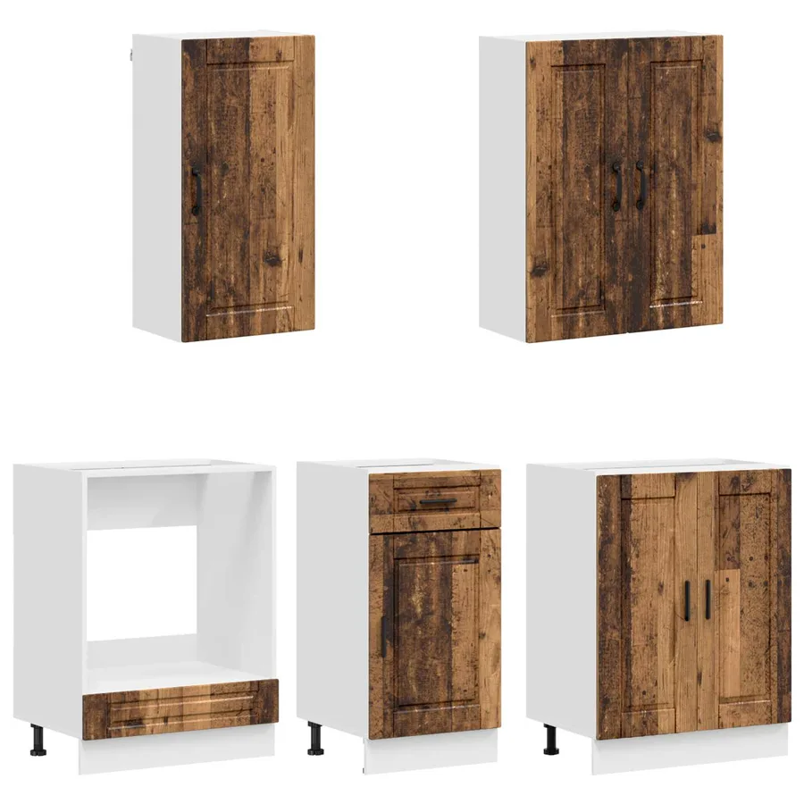 Unité de cuisine PORTO 5 pcs Bois ancien Bois d'ingénierie - 3