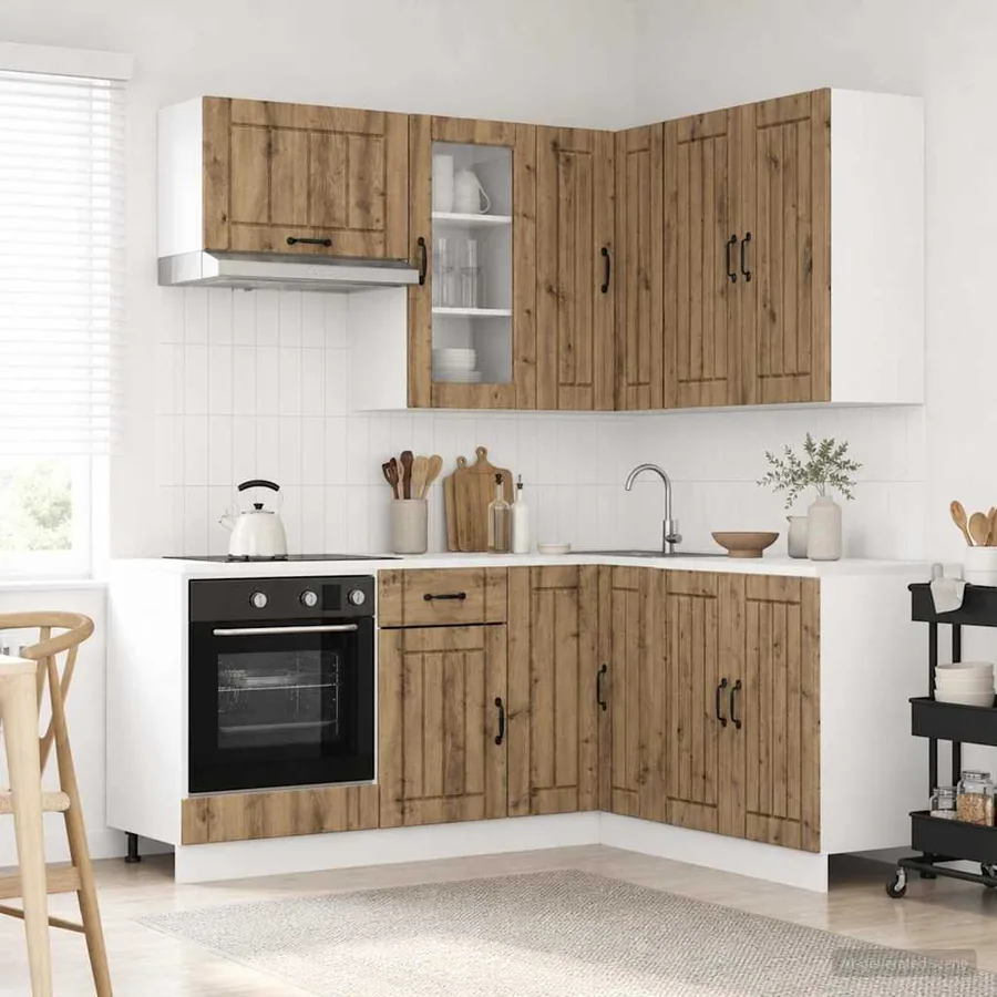 Unité de cuisine LUCCA 8 pcs Chêne artisanal Bois d'ingénierie