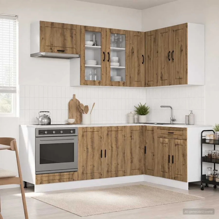 Unité de cuisine PORTO 8 pcs Chêne artisanal Bois d'ingénierie