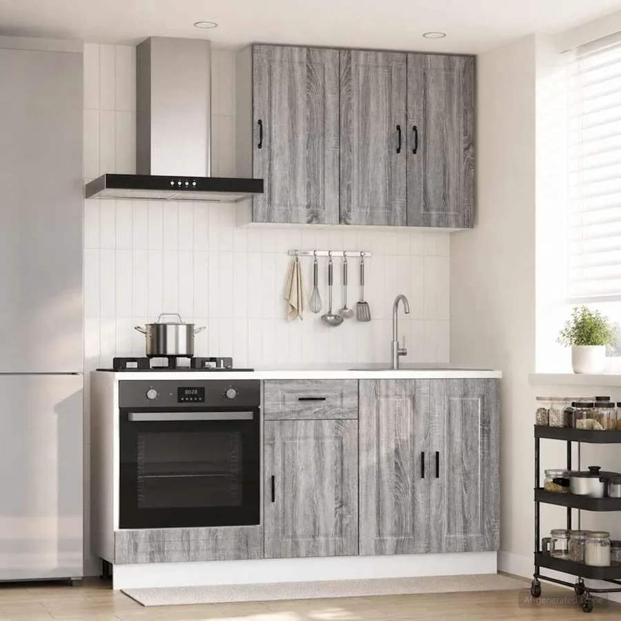 Unité de cuisine PORTO 5 pcs Sonoma gris Bois d'ingénierie