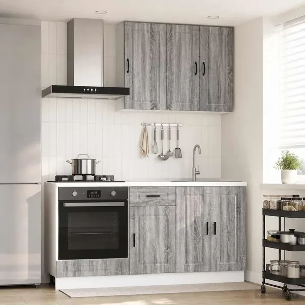 Unité de cuisine PORTO 5 pcs Sonoma gris Bois d'ingénierie