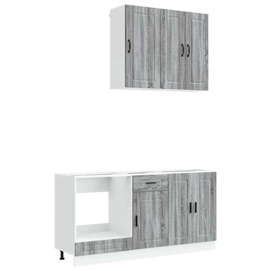 Unité de cuisine PORTO 5 pcs Sonoma gris Bois d'ingénierie - 2