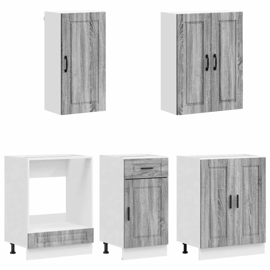 Unité de cuisine PORTO 5 pcs Sonoma gris Bois d'ingénierie - 3