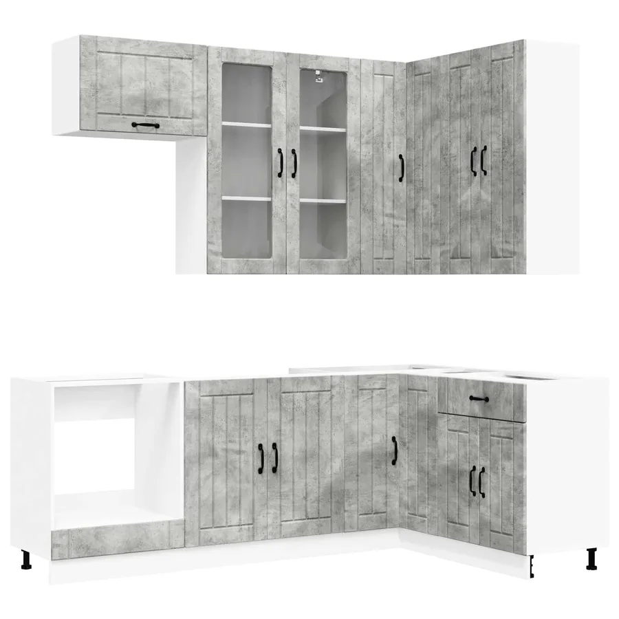 Unité de cuisine LUCCA 8 pcs Gris béton Bois d'ingénierie - 2