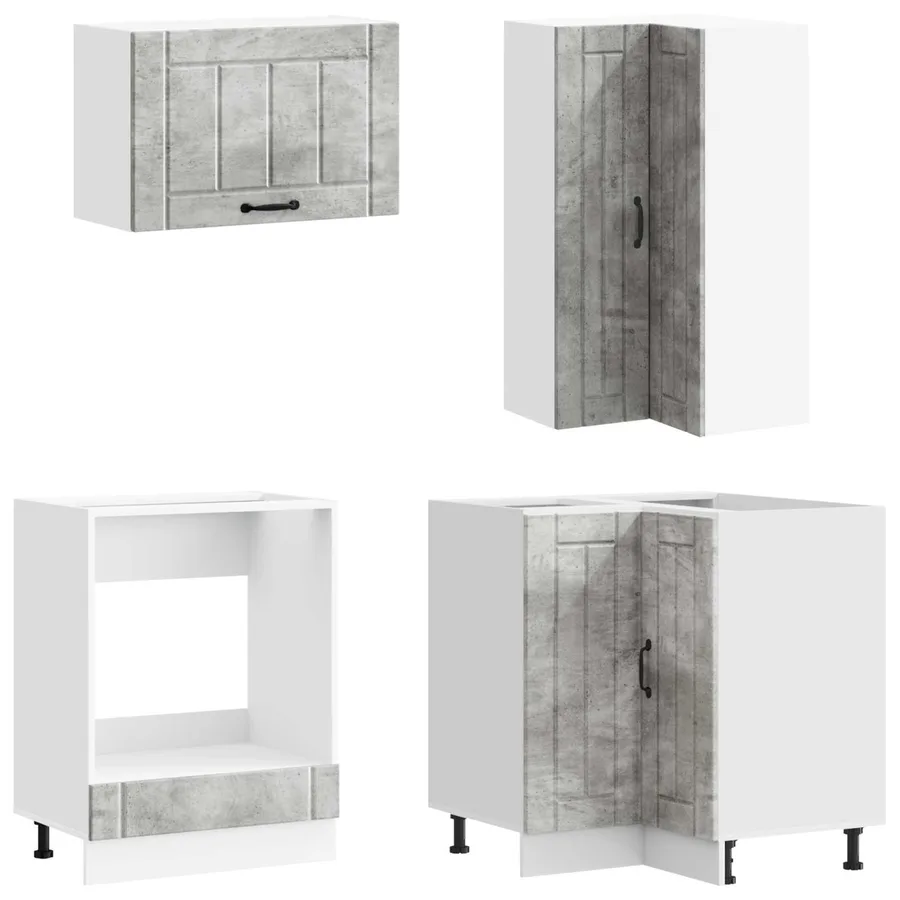 Unité de cuisine LUCCA 8 pcs Gris béton Bois d'ingénierie - 4