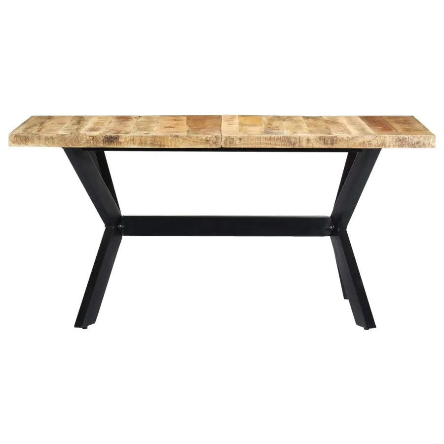 Table à manger 160x80x75 cm Bois de manguier massif brut - 2