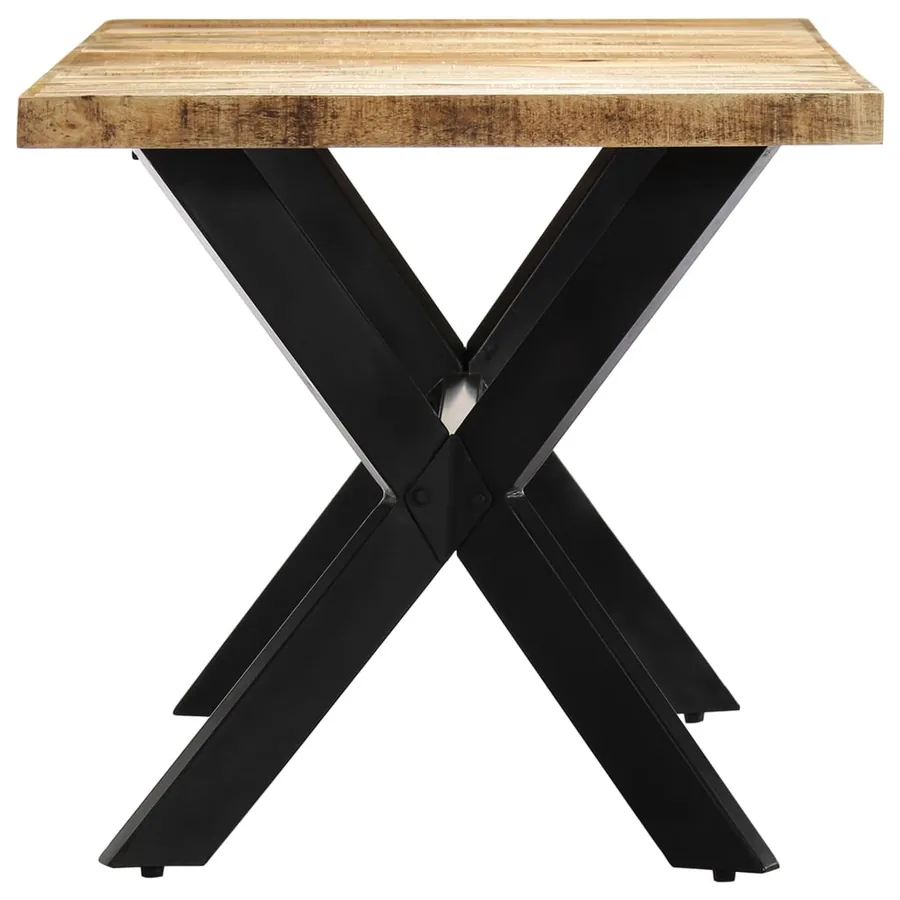 Table à manger 160x80x75 cm Bois de manguier massif brut - 3