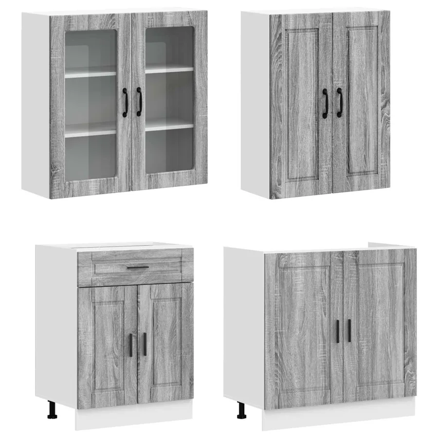 Unité de cuisine PORTO 8 pcs Sonoma gris Bois d'ingénierie - 3