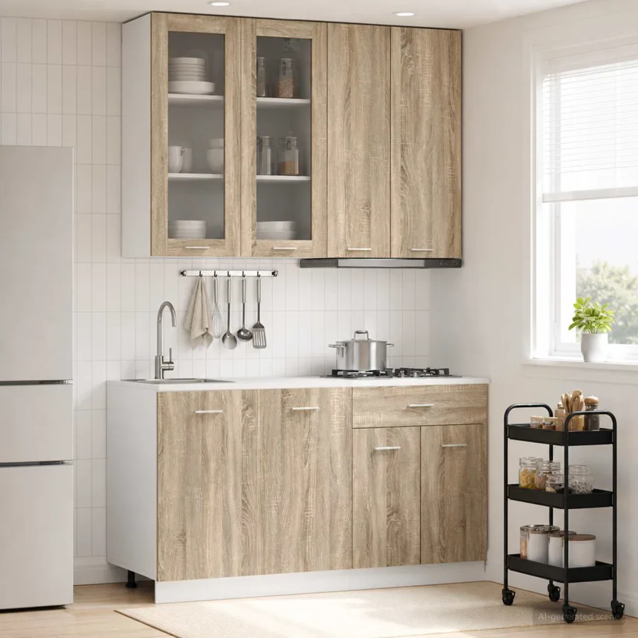 Unité de cuisine LYON 4 pcs Chêne Sonoma Bois d'ingénierie