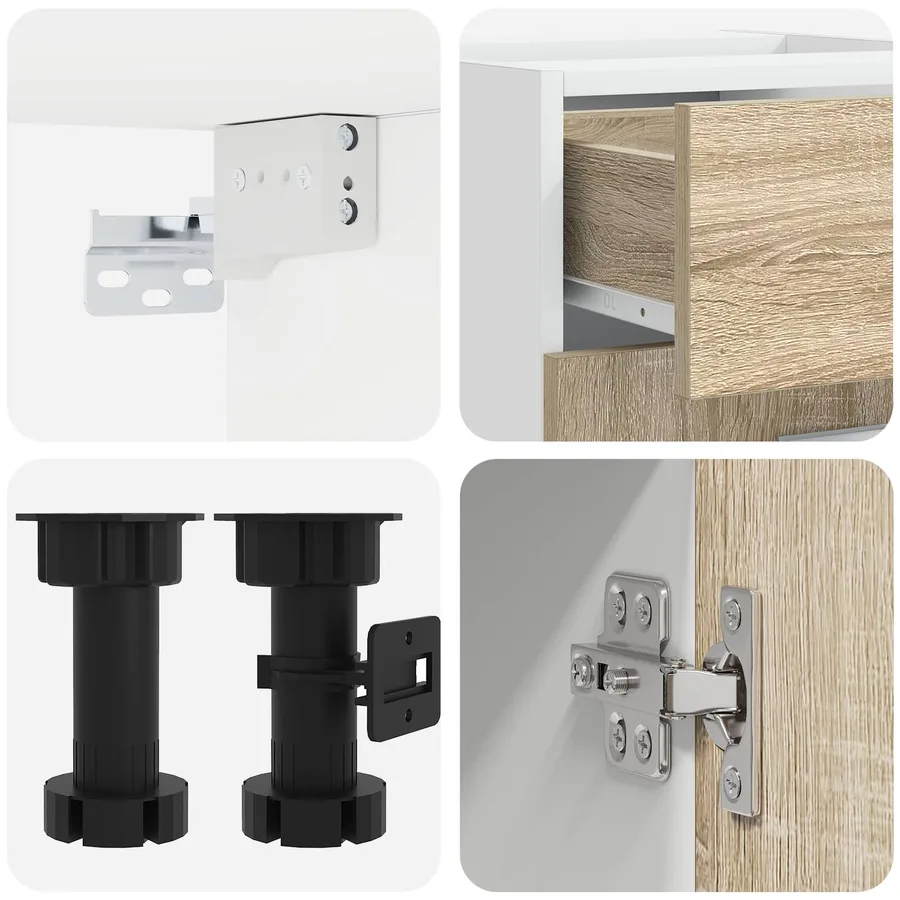Unité de cuisine LYON 4 pcs Chêne Sonoma Bois d'ingénierie - 4