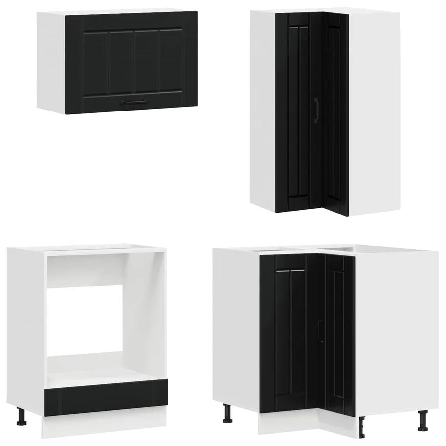 Unité de cuisine LUCCA 8 pcs Noir Bois d'ingénierie - 4