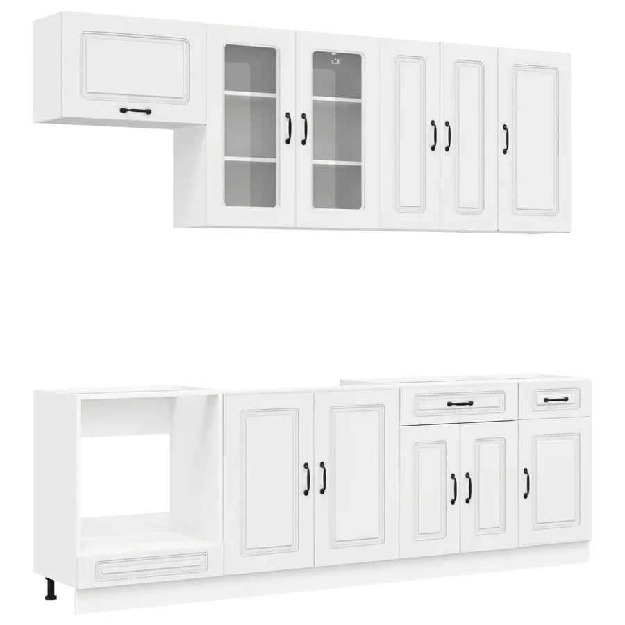 Unité de cuisine KALMAR 8 pcs Blanc brillant Bois d'ingénierie - 2