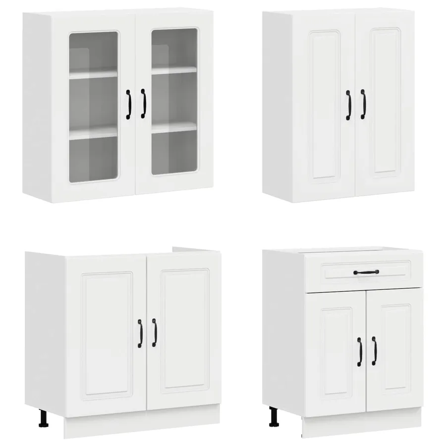 Unité de cuisine KALMAR 8 pcs Blanc brillant Bois d'ingénierie - 3