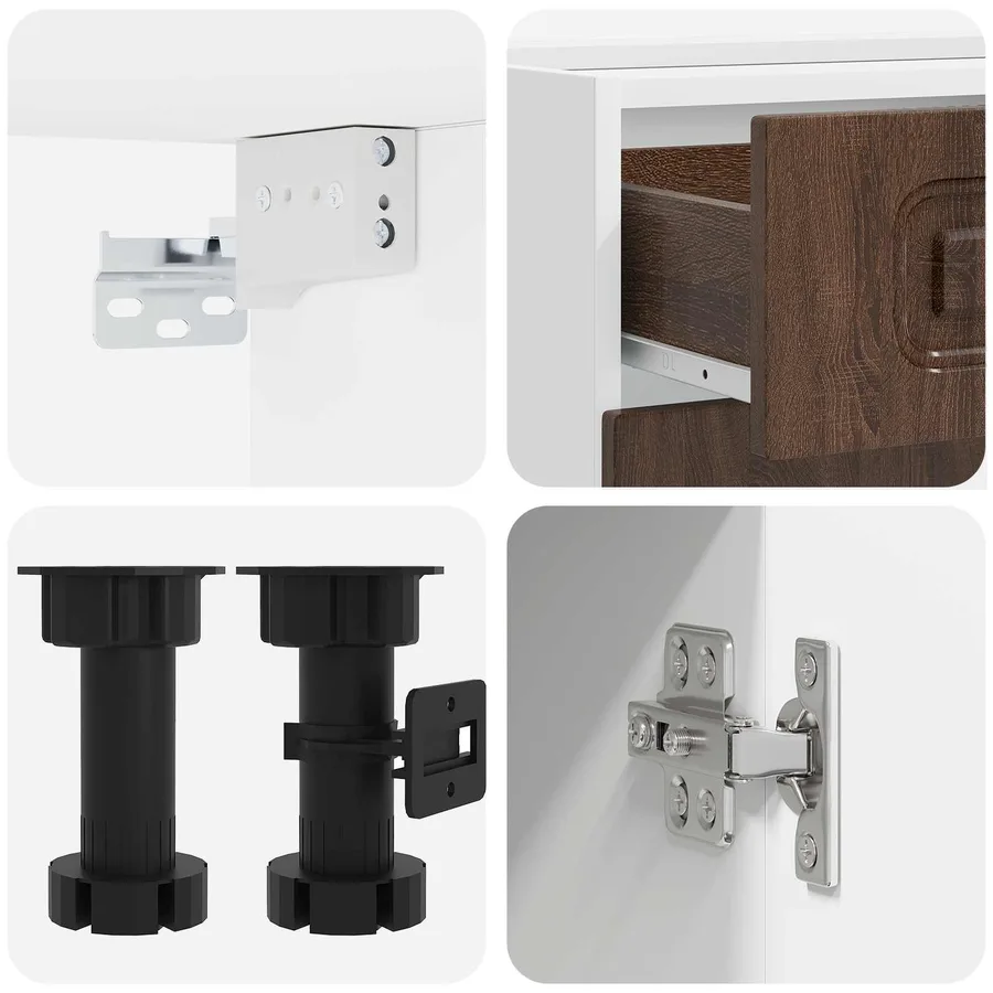 Unité de cuisine KALMAR 4 pcs Chêne brun Bois d'ingénierie - 4