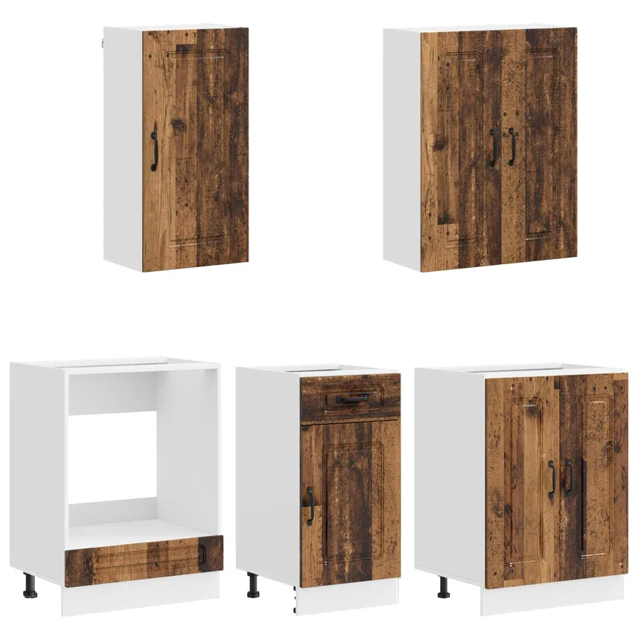 Unité de cuisine KALMAR 5 pcs Bois ancien Bois d'ingénierie - 3