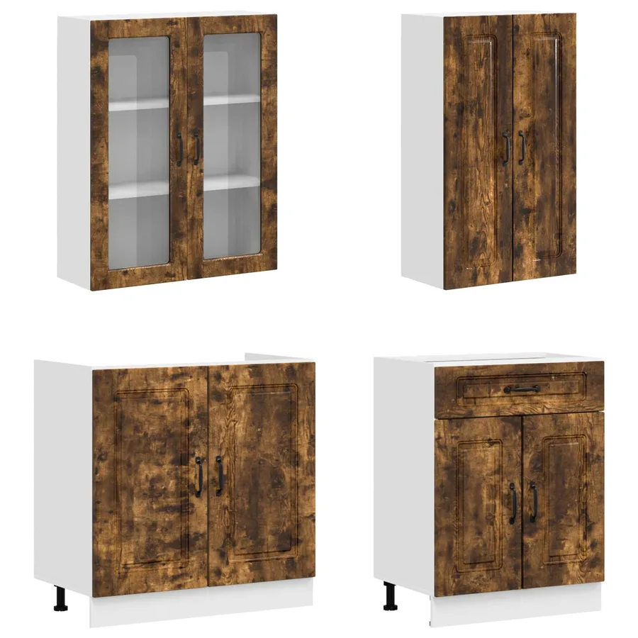 Unité de cuisine KALMAR 4 pcs Chêne fumé Bois d'ingénierie - 3