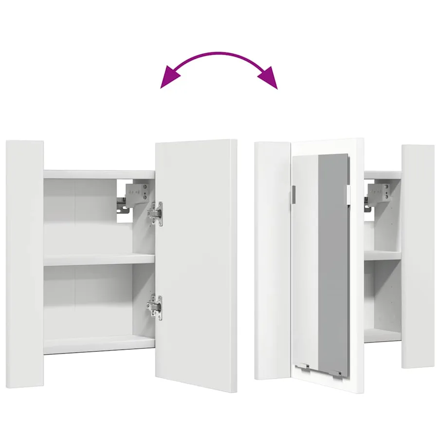 Armoire salle de bain à miroir LED Blanc 40x12x45 cm Acrylique - 12