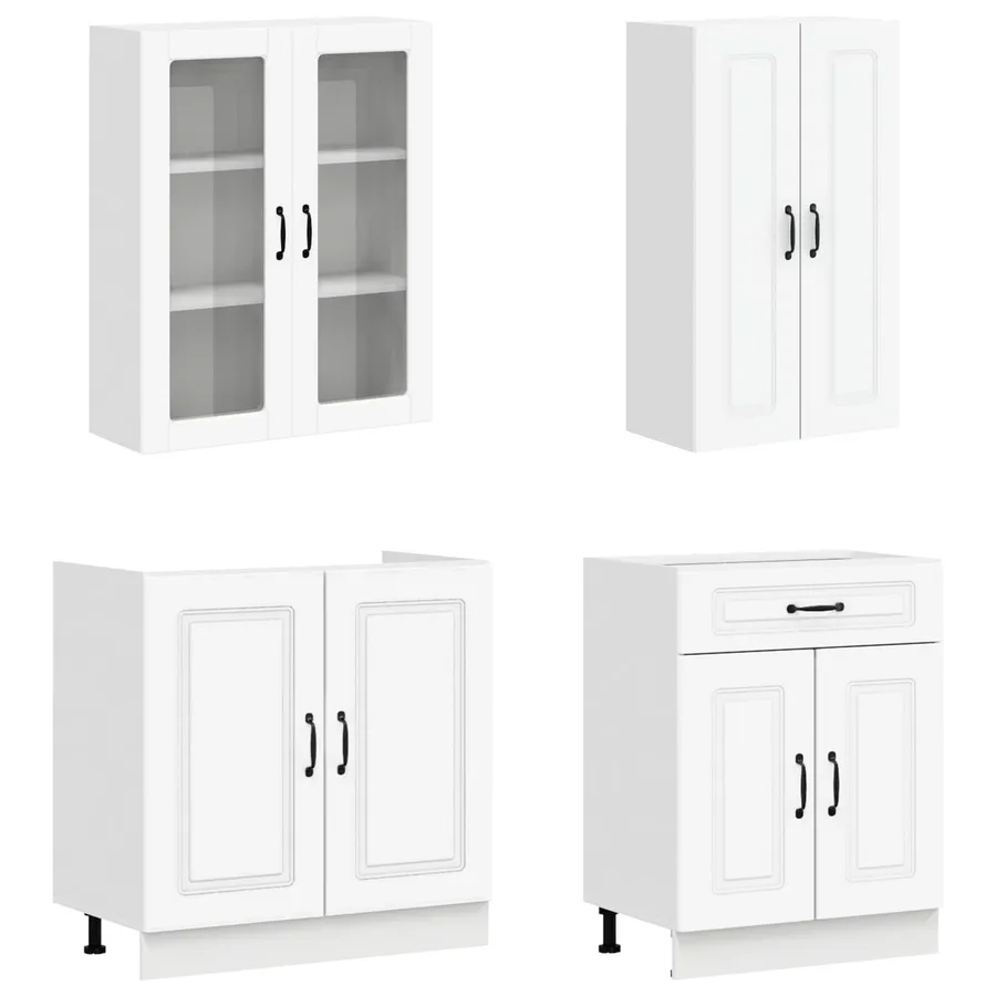 Unité de cuisine KALMAR 8 pcs Blanc Bois d'ingénierie - 3