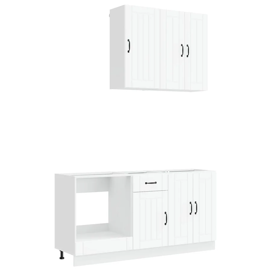 Unité de cuisine LUCCA 5 pcs Blanc Bois d'ingénierie - 2