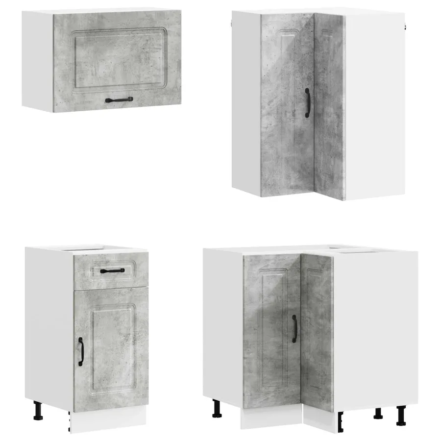 Unité de cuisine KALMAR 8 pcs Gris béton Bois d'ingénierie - 4