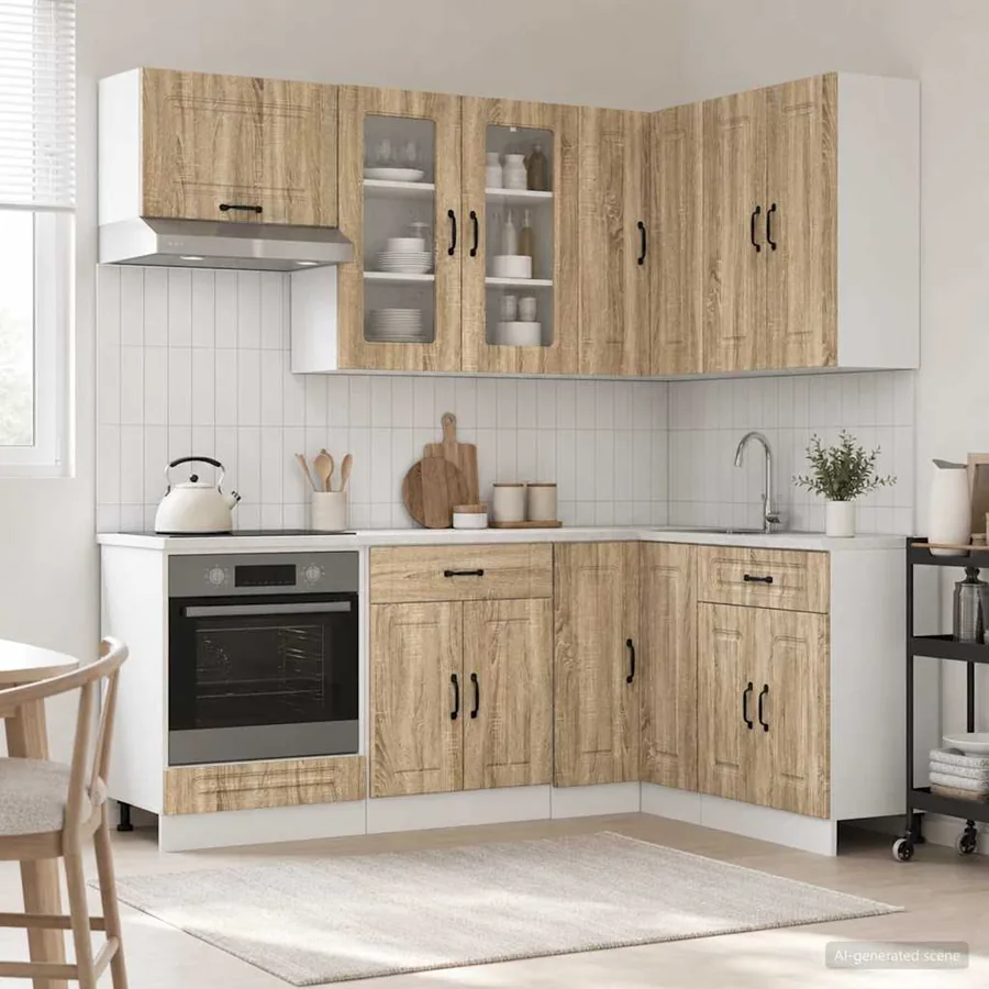 Unité de cuisine KALMAR 8 pcs Chêne Sonoma Bois d'ingénierie