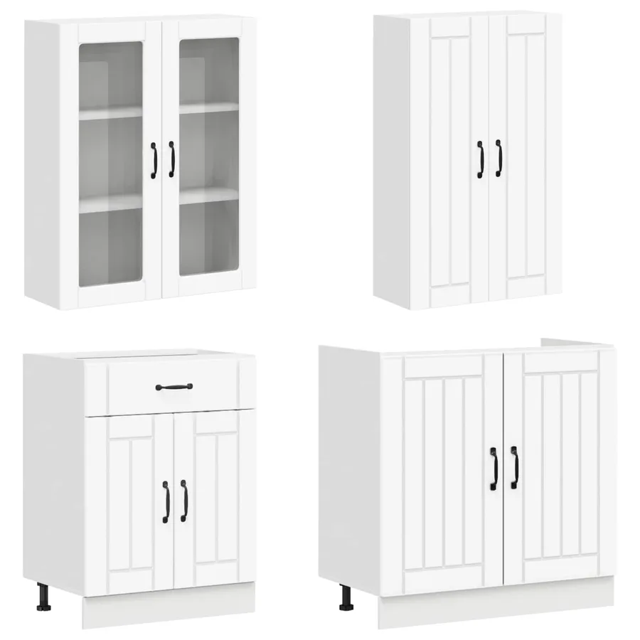 Unité de cuisine LUCCA 8 pcs Blanc Bois d'ingénierie - 3