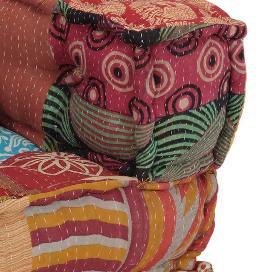 Pouf modulaire avec oreiller Patchwork Tissu - 11
