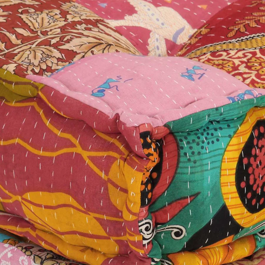 Pouf modulaire avec oreiller Patchwork Tissu - 9