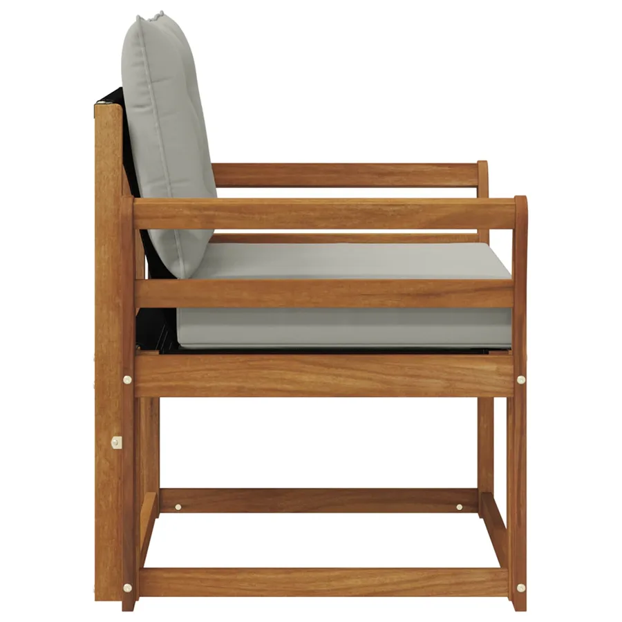 Canapé d’extérieur Bois d'Acacia Massif Gris Naturel et Clair - 6