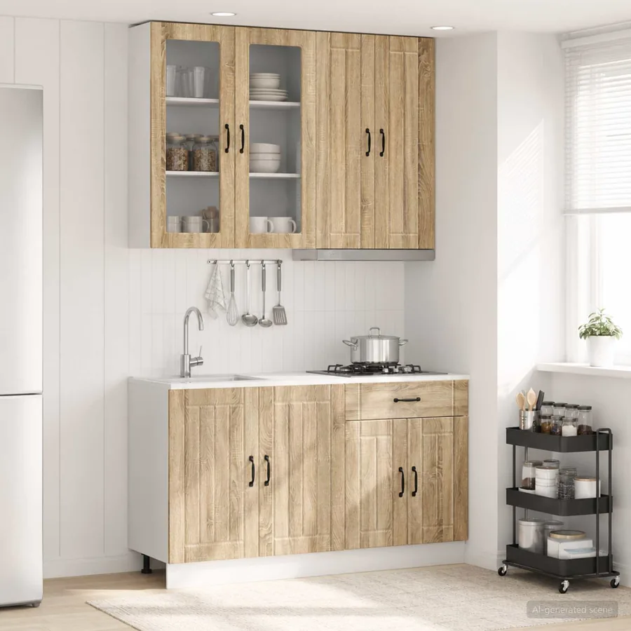 Unité de cuisine LUCCA 4 pcs Chêne Sonoma Bois d'ingénierie