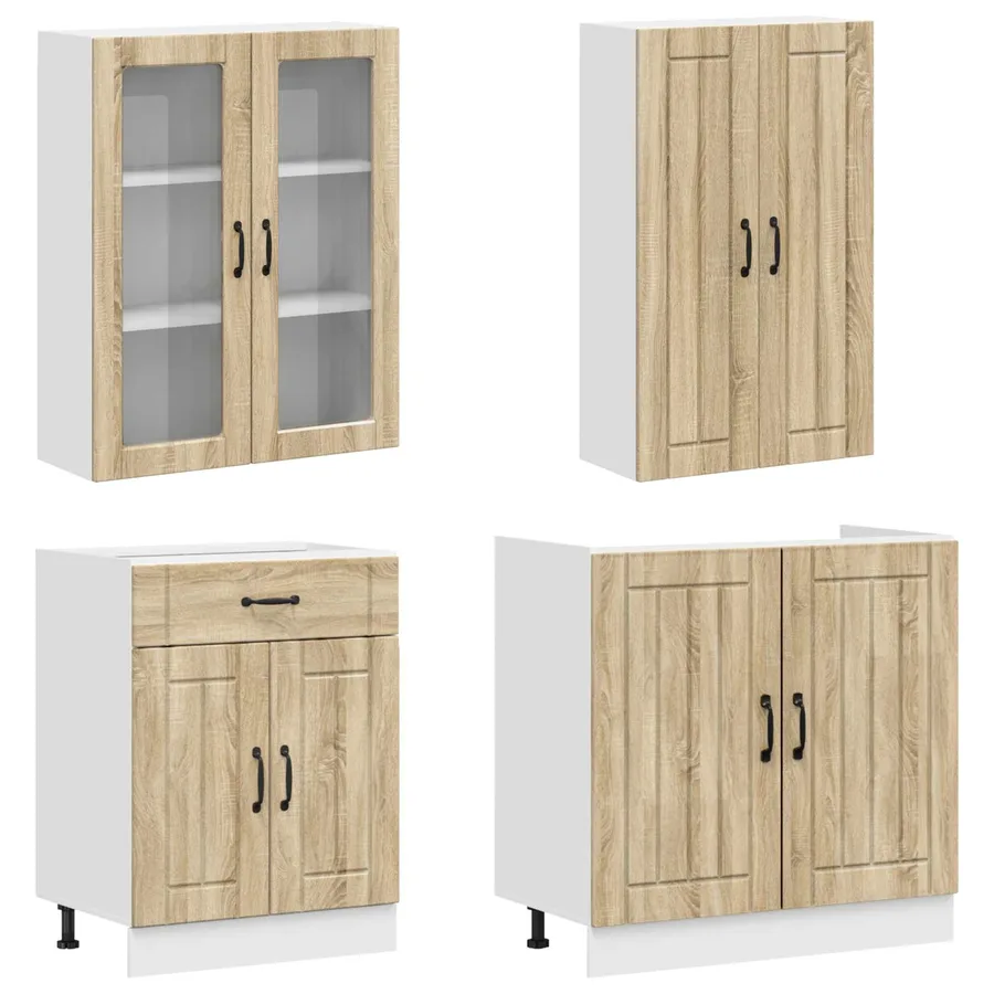 Unité de cuisine LUCCA 4 pcs Chêne Sonoma Bois d'ingénierie - 3