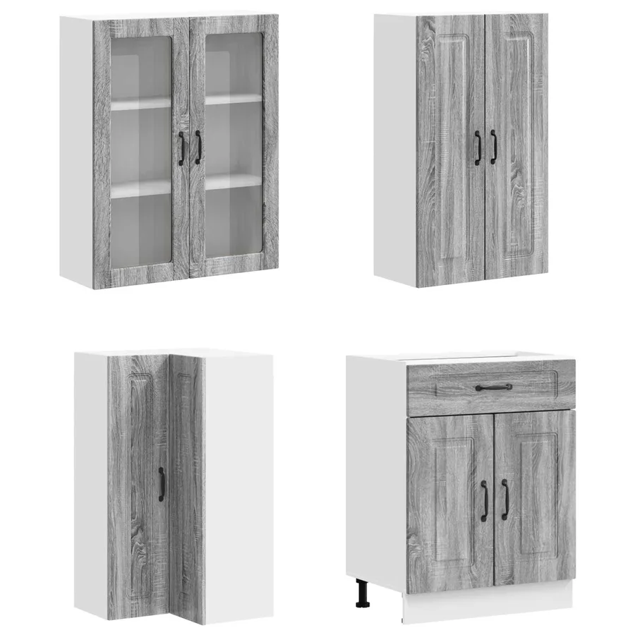 Unité de cuisine KALMAR 8 pcs Sonoma gris Bois d'ingénierie - 3