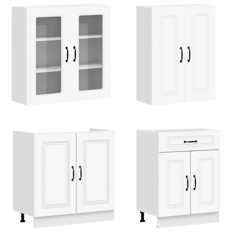 Unité de cuisine KALMAR 4 pcs Blanc Bois d'ingénierie - 3