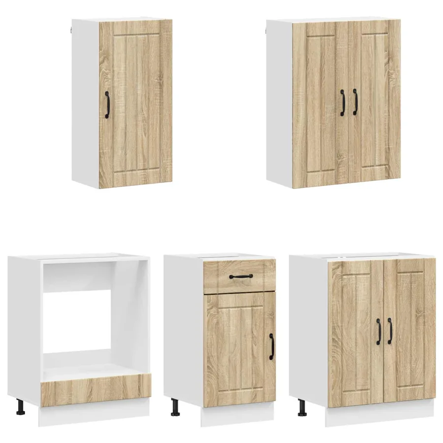 Unité de cuisine LUCCA 5 pcs Chêne Sonoma Bois d'ingénierie - 3