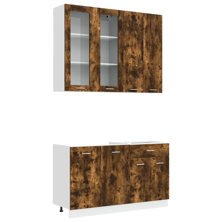 Unité de cuisine LYON 4 pcs Chêne fumé Bois d'ingénierie - 2