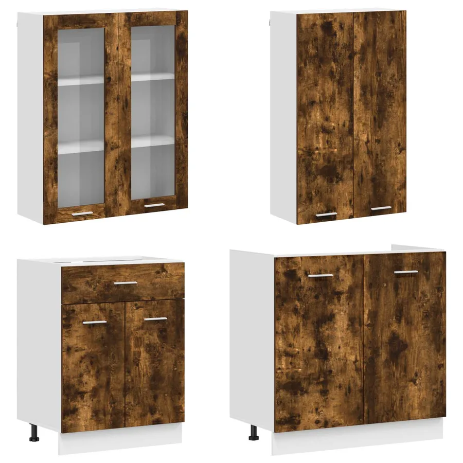Unité de cuisine LYON 4 pcs Chêne fumé Bois d'ingénierie - 3