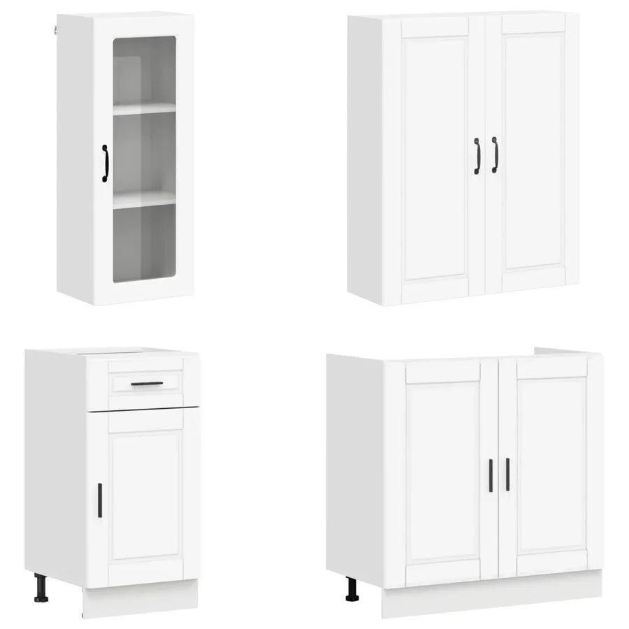 Unité de cuisine PORTO 8 pcs Blanc Bois d'ingénierie - 3