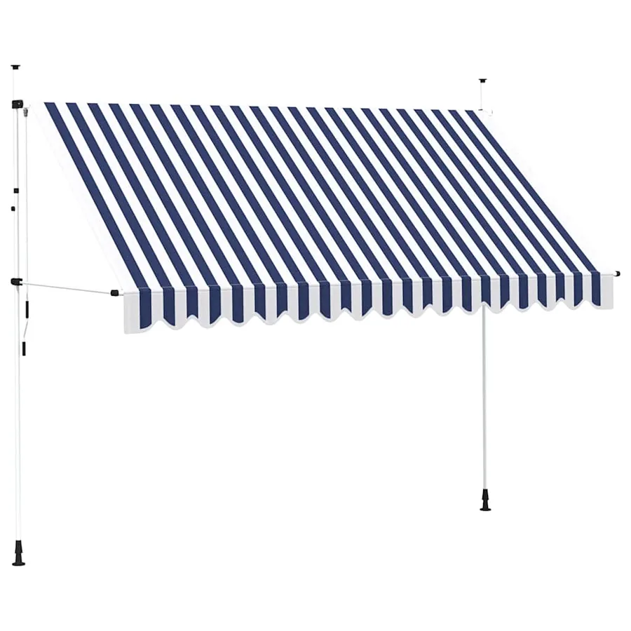Auvent rétractable manuel 350 cm Rayures bleues et blanches - 2