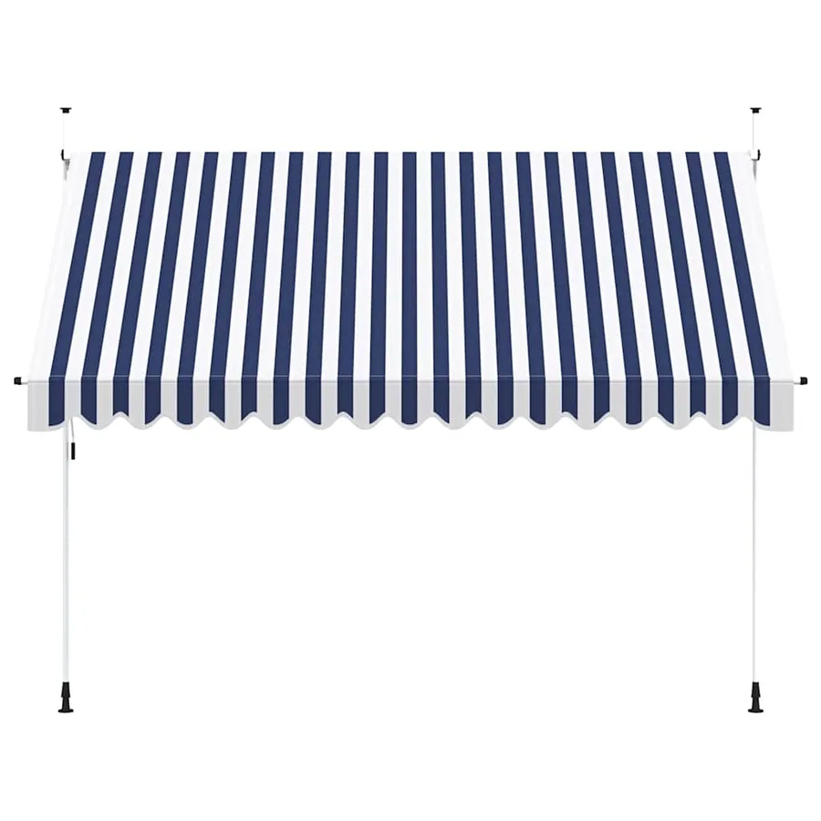Auvent rétractable manuel 350 cm Rayures bleues et blanches - 3