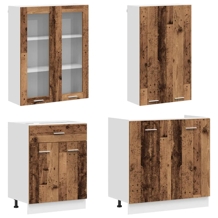Unité de cuisine LYON 8 pcs Bois ancien Bois d'ingénierie - 3