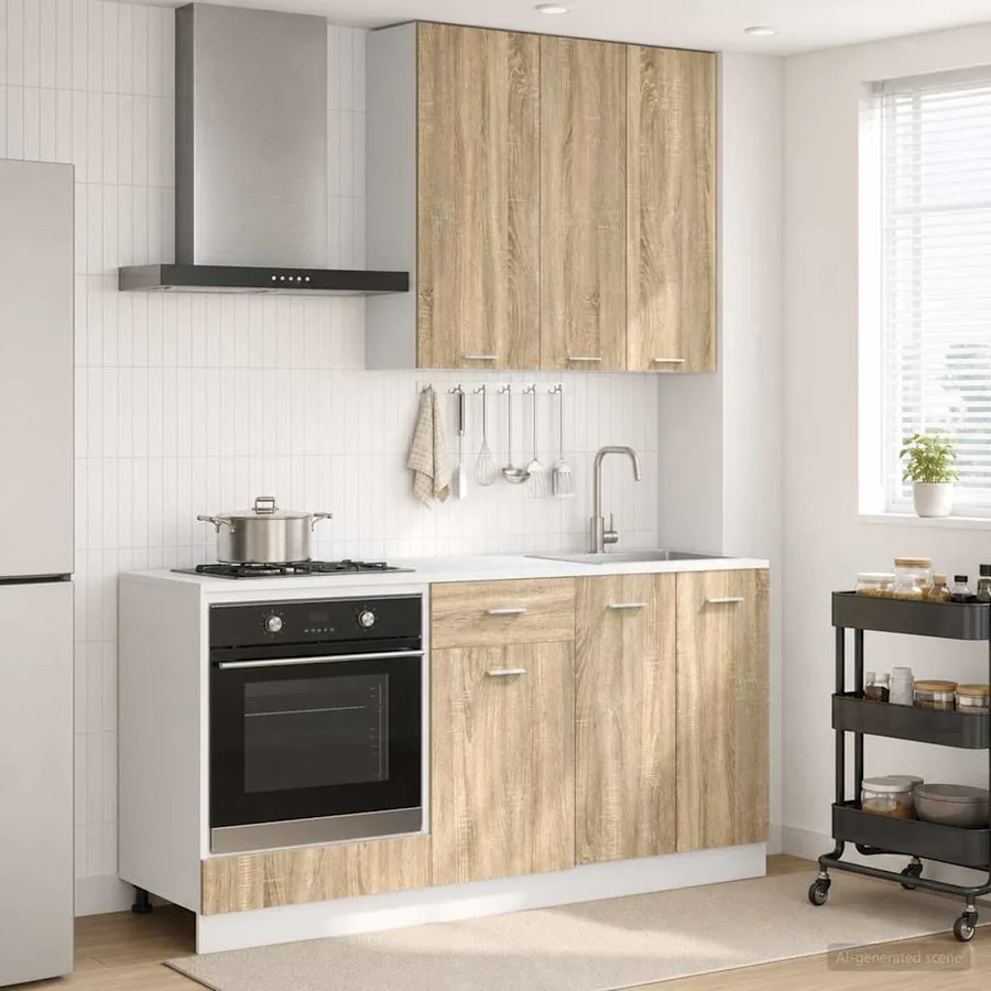 Unité de cuisine LYON 5 pcs Chêne Sonoma Bois d'ingénierie