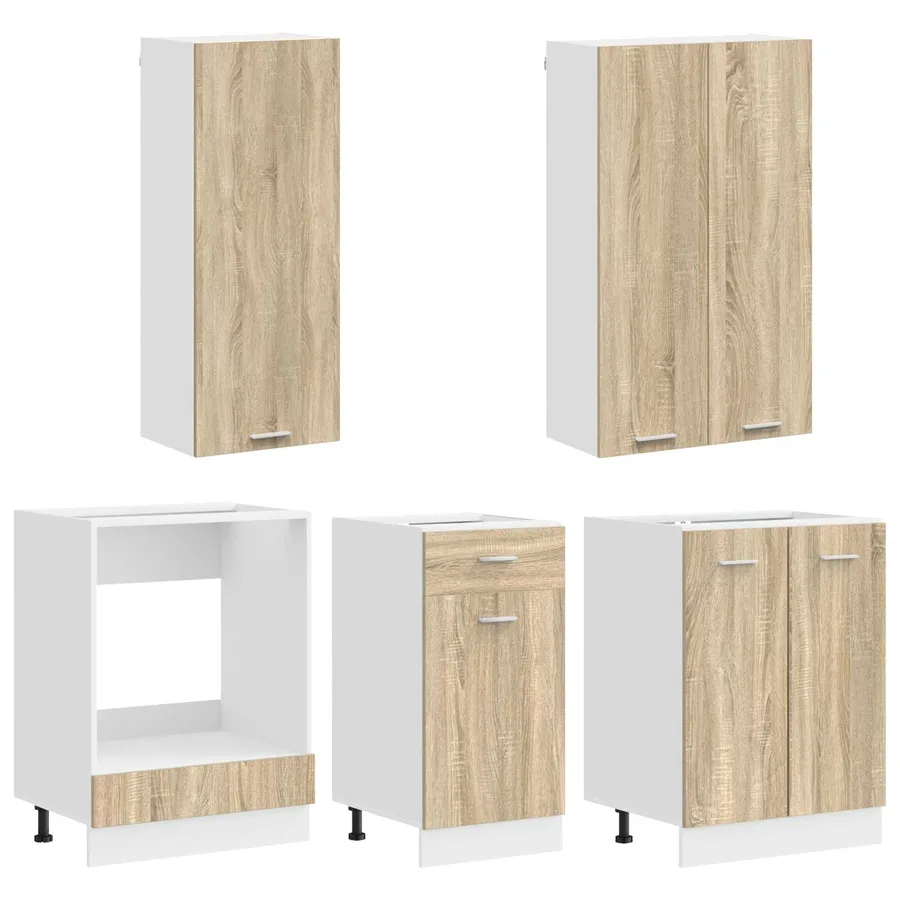 Unité de cuisine LYON 5 pcs Chêne Sonoma Bois d'ingénierie - 3