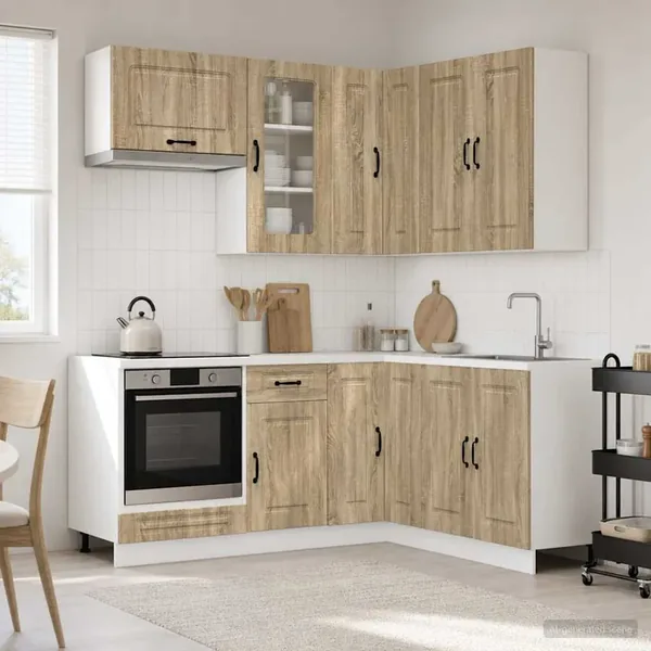 Unité de cuisine KALMAR 8 pcs Chêne Sonoma Bois d'ingénierie