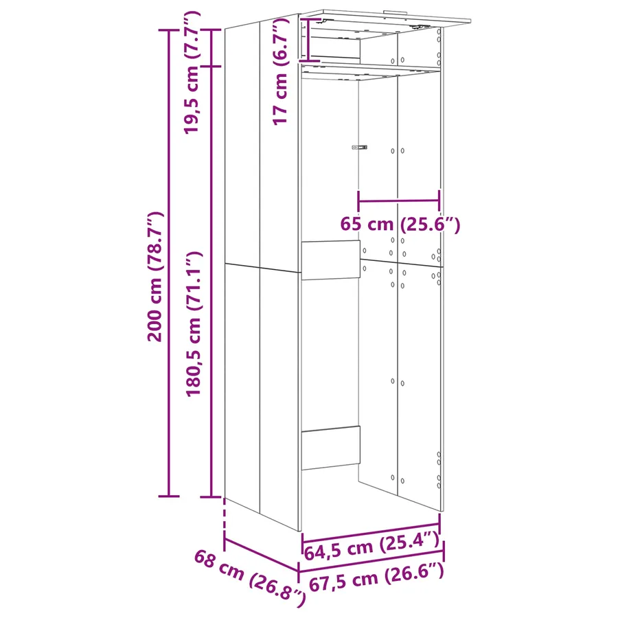 Armoire pour machine à laver Sonoma 67,5 x 68 x 200 cm - 11