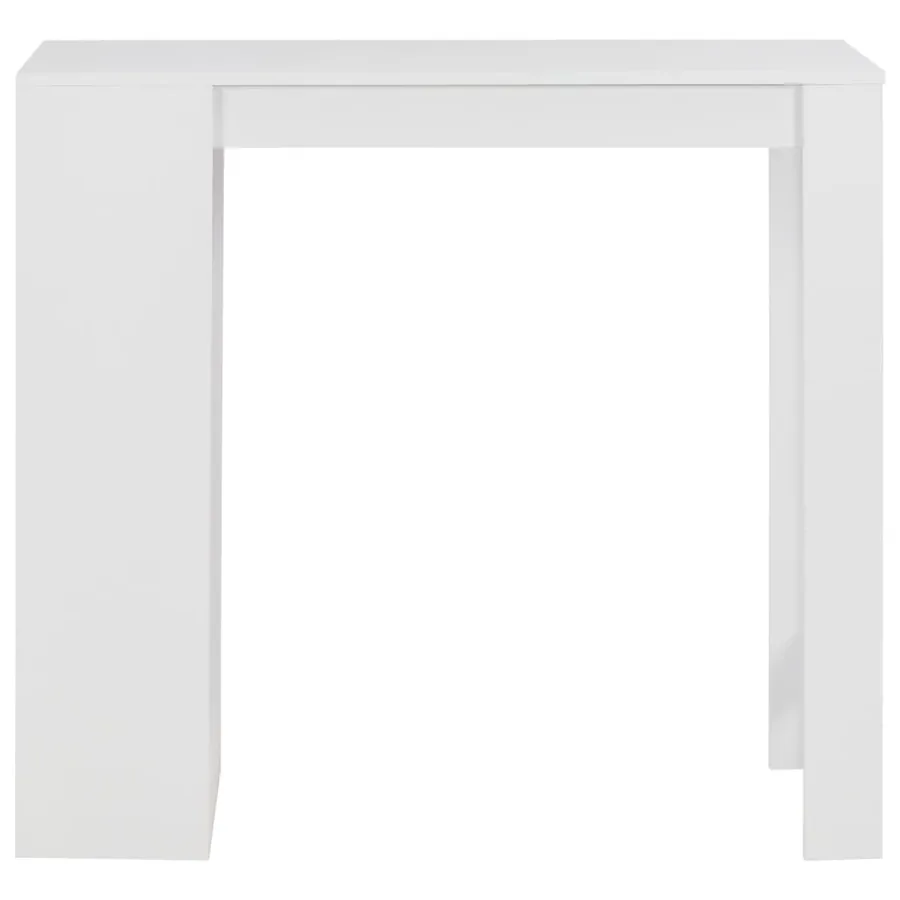Table de bar avec étagère Blanc 110x50x103 cm - 2