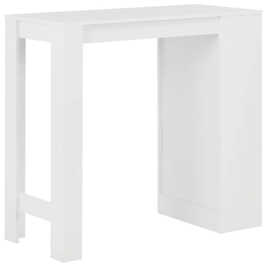 Table de bar avec étagère Blanc 110x50x103 cm - 3