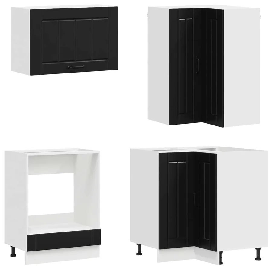 Unité de cuisine LUCCA 8 pcs Noir Bois d'ingénierie - 4