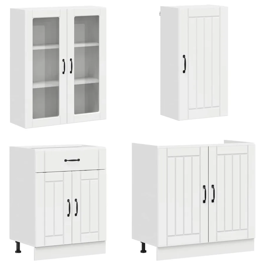 Unité de cuisine LUCCA 8 pcs Blanc brillant Bois d'ingénierie - 3