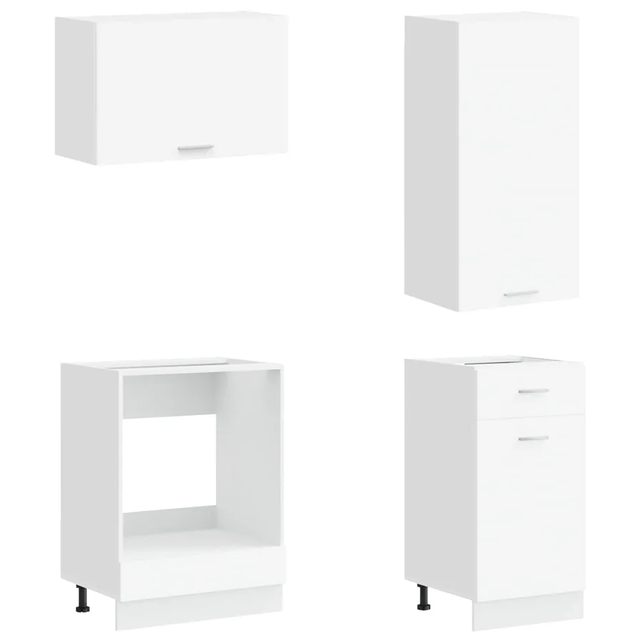 Unité de cuisine LYON 8 pcs Blanc Bois d'ingénierie - 4