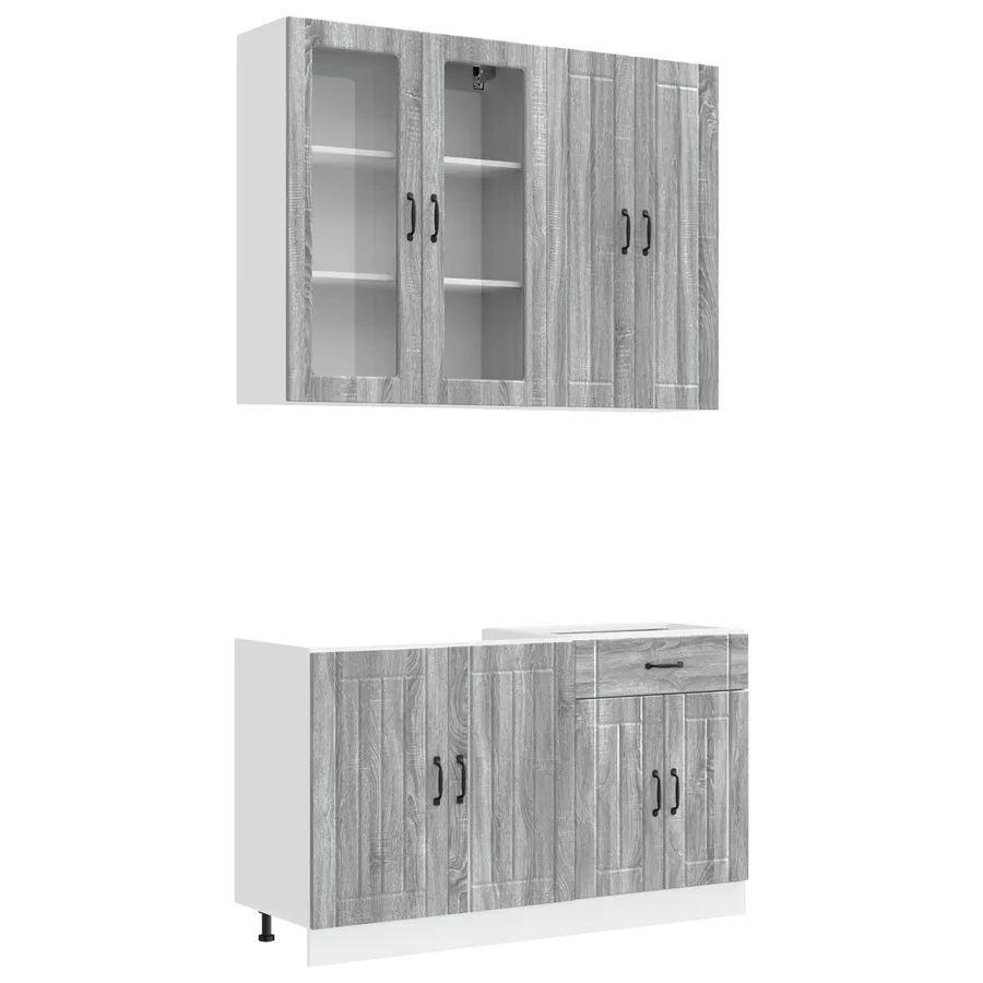 Unité de cuisine LUCCA 4 pcs Sonoma gris Bois d'ingénierie - 2
